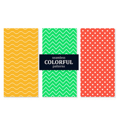 Set Of Seamless Geometric Colorful Patterns