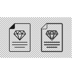 Black Certificate Of The Diamond Icon Isolated