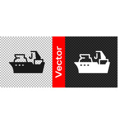 Black Fishing Boat Icon Isolated On Transparent