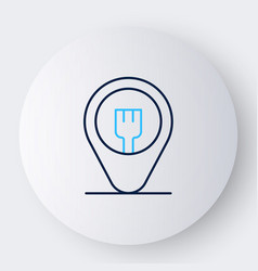 Line Cafe And Restaurant Location Icon Isolated