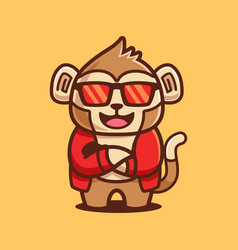 Cool Monkey Wear Sunglasses Cartoon Character