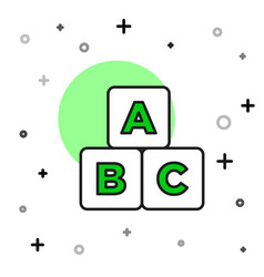 Filled Outline Abc Blocks Icon Isolated On White