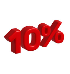 Sale 3d Icon Red Shiny 10 Percent Off Sign 3d