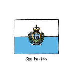 Analog Hand-drawn World Flag San Marino