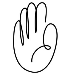 Drawn Line Of Left Hand Icon Gesture On White