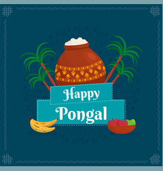 Happy Pongal Text With Traditional Dish In Mud