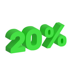 Sale 3d Icon Green Matte 20 Percent Off Sign 3d