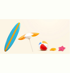 3d Elements Of Summer Beach Objects