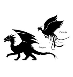 Dragon And Phoenix Side View Pictograph