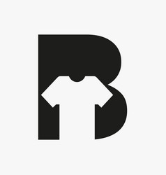 Letter B Logo Concept With T Shirt Template For