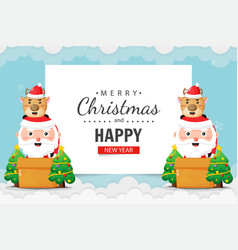 Merry Christmas And Happy New Year Greeting Card