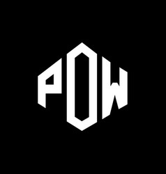 Pow Letter Logo Design With Polygon Shape