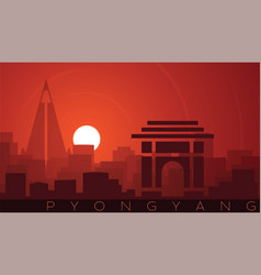 Pyongyang Low Sun Skyline Scene