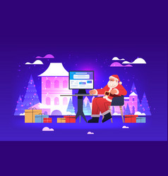 Santa Claus In Red Costume Article Editor Writing