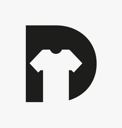 Letter D Logo Concept With T Shirt Template For