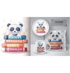 Panda Reads Books Poster And Merchandising