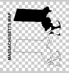 Set Of Massachusetts Map United States America