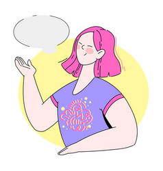 Young Woman Thinking With Empty Thought Bubble