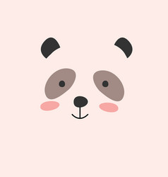 Cute Panda Portrait Face On White Background