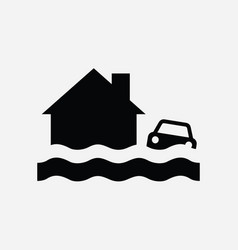 Flood Icon Natural Disaster Insurance Flooding Eps