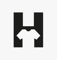 Letter H Logo Concept With T Shirt Template For