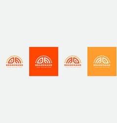 Letter Mo And Om Sunrise Logo Set Suitable