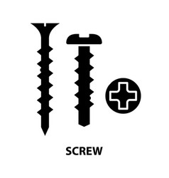 Screw Icon Black Sign With Editable