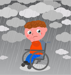 Very Sad Boy In Wheelchair