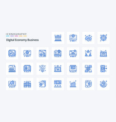 25 Digital Economy Business Blue Icon Pack