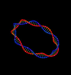 Dna Strand In Form Circle Isolated On Black