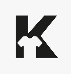 Letter K Logo Concept With T Shirt Template For