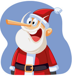 Liar Santa Claus With Long Nose Cartoon