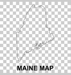 Maine Map Shape United States Of America Flat