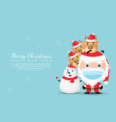 Merry Christmas And New Year Greeting Card