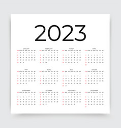 2023 Year Calendar Template Grid Planner