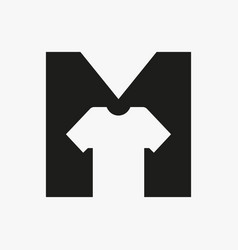 Letter M Logo Concept With T Shirt Template For