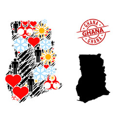 Scratched Ghana Badge And Heart Man Syringe