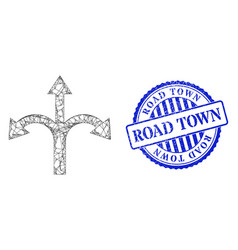 Textured Road Town Seal And Net Triple Bifurcation