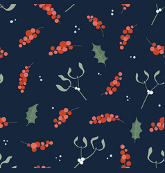 Xmas Seamless Pattern Branch Of Mistletoe