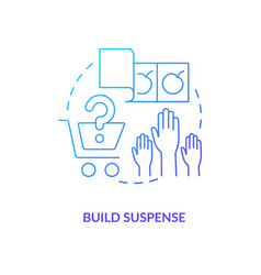 Build Suspense Blue Gradient Concept Icon