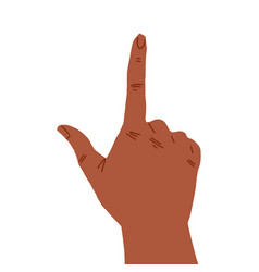 Hand With Pointing Index Finger Brown Skin Color