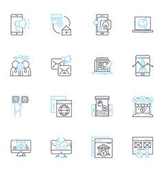 Web Branding Linear Icons Set Identity