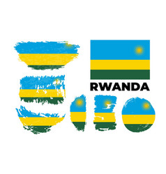 Brush Painted Grunge Flag Rwanda Country