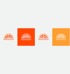 Letter Ms And Sm Sunrise Logo Set Suitable