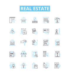 Real Estate Line Icons Set Property