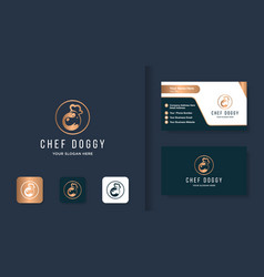 Chef Dog Logo Design Dog Wearing Hat