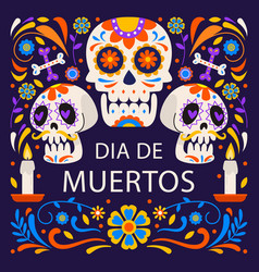 Flat Dia De Muertos Celebration