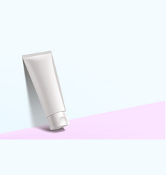 Plastic Tube Moisturizer Cream On Pastel Wall