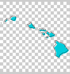 Hawaii Map Shape United States Of America Flat