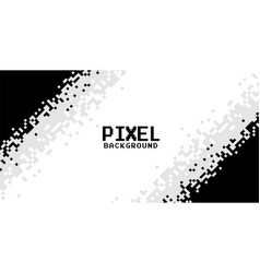 Pixel Mosaic Background In Black And White